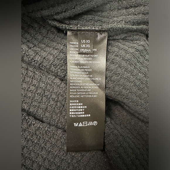 FREE PEOPLE sz XS Babydoll CABIN FEVER Swit Sweater Black Fair isle - Picture 4 of 7